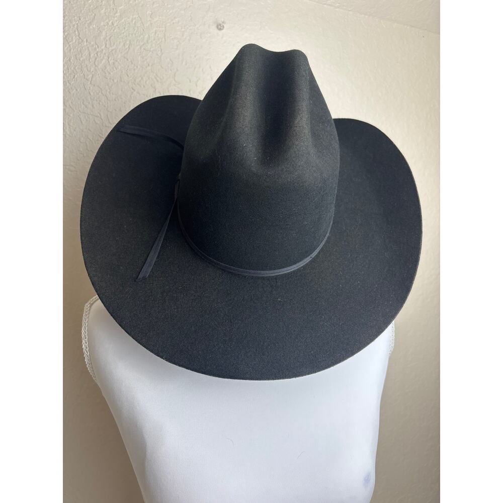 MHT Western Black Felt Cowboy Hat Master Hatters of Texas Wide Brim USA - Picture 3 of 8